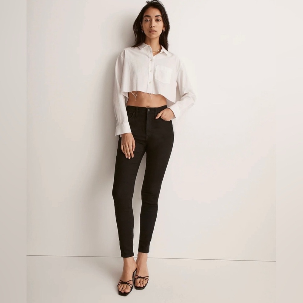 Madewell High-Rise Skinny Jeans 10 inch rise black stretch
